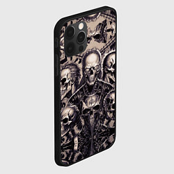 Чехол для iPhone 12 Pro Max Татуировка черепов, цвет: 3D-черный — фото 2
