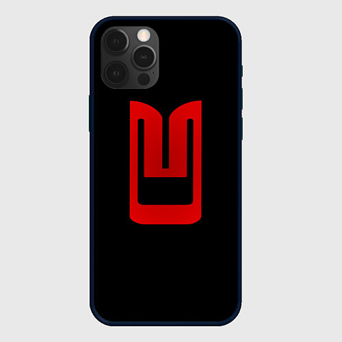 Чехол iPhone 12 Pro Max Москвич лого авто / 3D-Черный – фото 1
