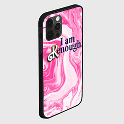 Чехол для iPhone 12 Pro Max I am kenough - розовые разводы краски, цвет: 3D-черный — фото 2