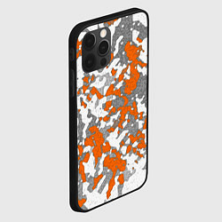 Чехол для iPhone 12 Pro Max Абстракция серо-оранжевый, цвет: 3D-черный — фото 2