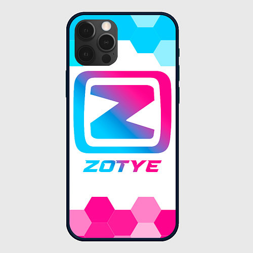 Чехол iPhone 12 Pro Max Zotye neon gradient style / 3D-Черный – фото 1