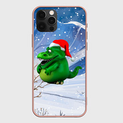 Чехол iPhone 12 Pro Max Толстый дракон на снежном фоне