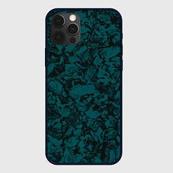 Чехол для iPhone 12 Pro Max Текстура каменная тёмно-зелёный, цвет: 3D-черный