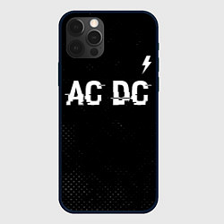 Чехол iPhone 12 Pro Max AC DC glitch на темном фоне: символ сверху