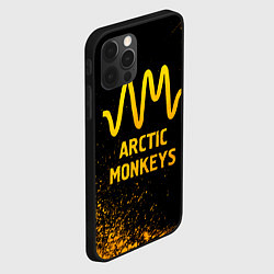 Чехол для iPhone 12 Pro Max Arctic Monkeys - gold gradient, цвет: 3D-черный — фото 2