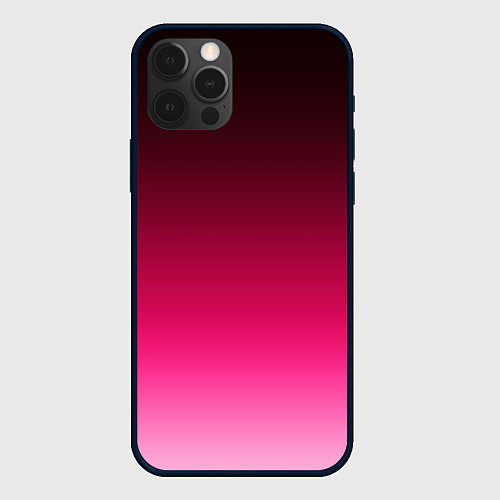 Чехол iPhone 12 Pro Max Розово-малиновый градиент / 3D-Черный – фото 1