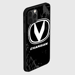 Чехол для iPhone 12 Pro Max Changan speed на темном фоне со следами шин, цвет: 3D-черный — фото 2