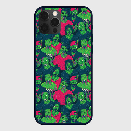 Чехол iPhone 12 Pro Max Зомби - день мёртвых / 3D-Черный – фото 1