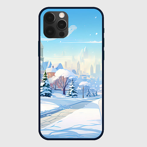 Чехол iPhone 12 Pro Max Зимнее предновогоднее настроение / 3D-Черный – фото 1