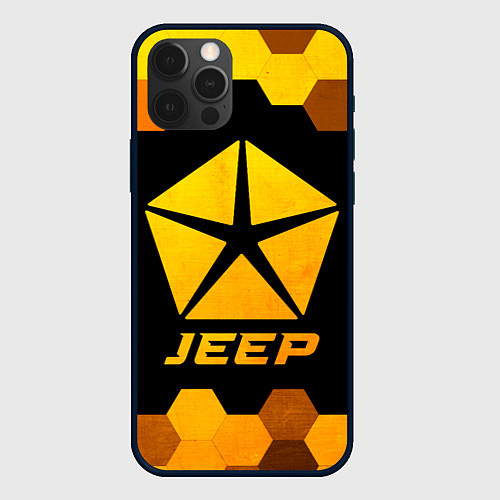 Чехол iPhone 12 Pro Max Jeep - gold gradient / 3D-Черный – фото 1