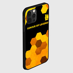 Чехол для iPhone 12 Pro Max League of Legends - gold gradient: символ сверху, цвет: 3D-черный — фото 2