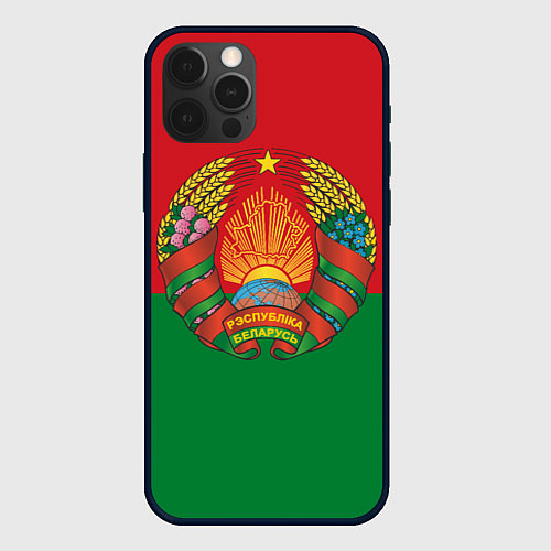 Чехол iPhone 12 Pro Max Республика Беларусь / 3D-Черный – фото 1