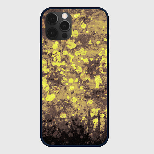 Чехол iPhone 12 Pro Max Грязно-желтая осень / 3D-Черный – фото 1