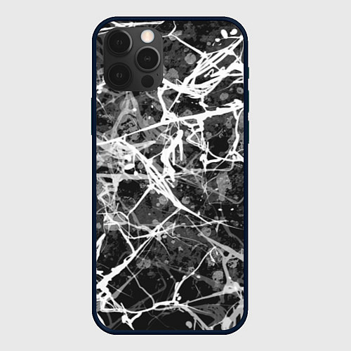 Чехол iPhone 12 Pro Max Абстракция - паутина / 3D-Черный – фото 1