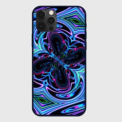 Чехол для iPhone 12 Pro Max Абстракция neon, цвет: 3D-черный