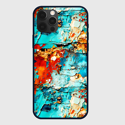 Чехол iPhone 12 Pro Max Голубая ржавчина / 3D-Черный – фото 1