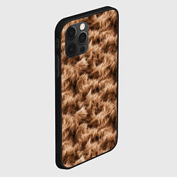 Чехол для iPhone 12 Pro Max Меховой паттерн коричневый, цвет: 3D-черный — фото 2