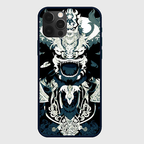 Чехол iPhone 12 Pro Max Король драконов с узорами / 3D-Черный – фото 1