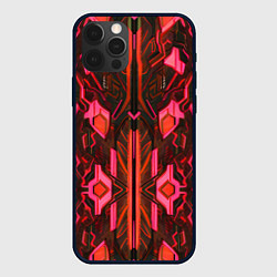 Чехол iPhone 12 Pro Max Киберпанк неоновая броня красная