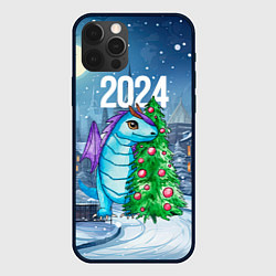 Чехол для iPhone 12 Pro Max Дракон у новогодней елки 2024, цвет: 3D-черный