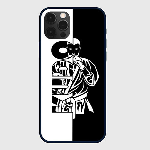 Чехол iPhone 12 Pro Max Kudo черно-белое / 3D-Черный – фото 1