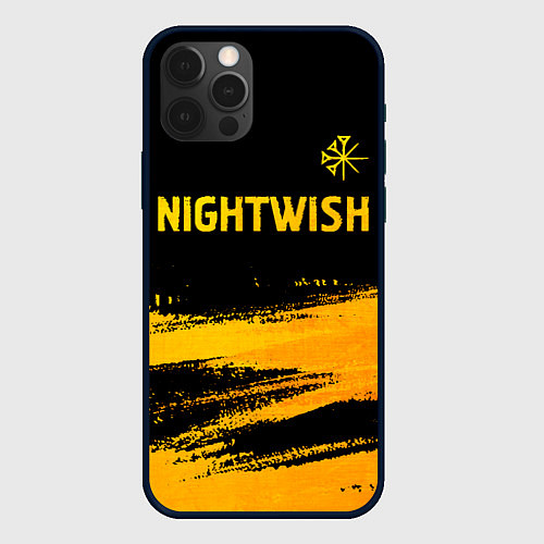 Чехол iPhone 12 Pro Max Nightwish - gold gradient посередине / 3D-Черный – фото 1