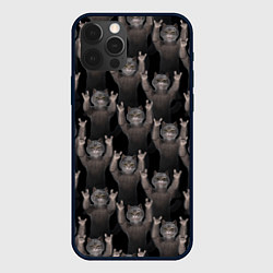 Чехол для iPhone 12 Pro Max Коты любят рок-музыку, цвет: 3D-черный