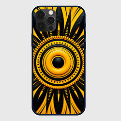 Чехол iPhone 12 Pro Max Желто-черный узор в африканском стиле