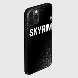 Чехол для iPhone 12 Pro Max Skyrim glitch на темном фоне посередине, цвет: 3D-черный — фото 2