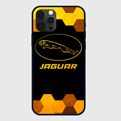 Чехол iPhone 12 Pro Max Jaguar - gold gradient