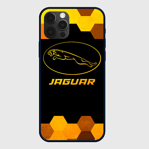 Чехол iPhone 12 Pro Max Jaguar - gold gradient / 3D-Черный – фото 1