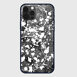 Чехол iPhone 12 Pro Max Абстракция - круги на сером