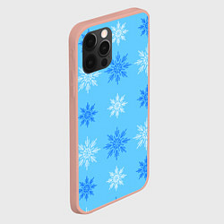 Чехол для iPhone 12 Pro Max Геометрия снежинок, цвет: 3D-светло-розовый — фото 2