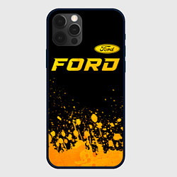 Чехол iPhone 12 Pro Max Ford - gold gradient посередине