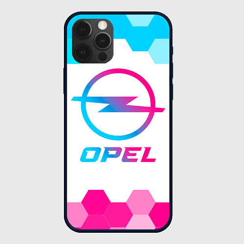 Чехол iPhone 12 Pro Max Opel neon gradient style / 3D-Черный – фото 1