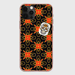 Чехол iPhone 12 Pro Max Радужный цветочный череп