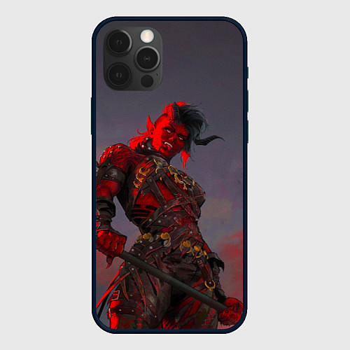 Чехол iPhone 12 Pro Max Карлах из Baldurs Gate 3 / 3D-Черный – фото 1