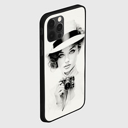 Чехол для iPhone 12 Pro Max Милая девушка с ретро камерой, цвет: 3D-черный — фото 2