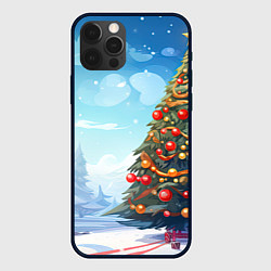 Чехол для iPhone 12 Pro Max Большая новогодняя елка, цвет: 3D-черный