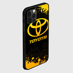 Чехол для iPhone 12 Pro Max Toyota - gold gradient, цвет: 3D-черный — фото 2