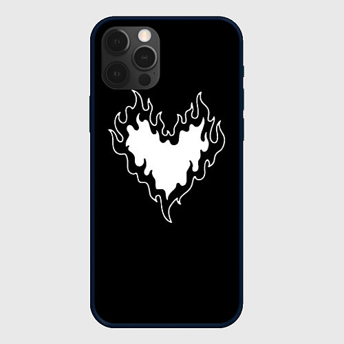 Чехол iPhone 12 Pro Max Burning heart / 3D-Черный – фото 1