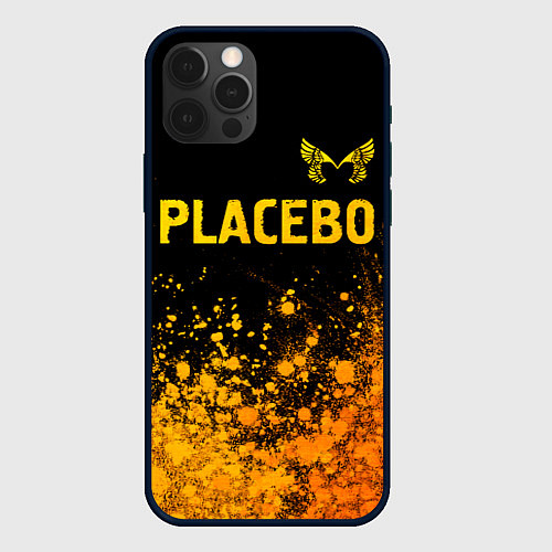 Чехол iPhone 12 Pro Max Placebo - gold gradient посередине / 3D-Черный – фото 1