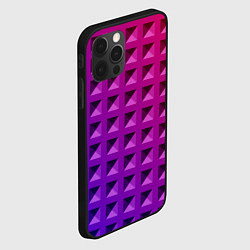 Чехол для iPhone 12 Pro Max Пластиковые объемные квадраты, цвет: 3D-черный — фото 2