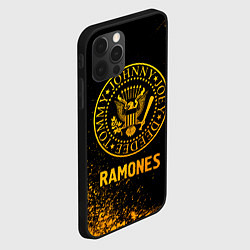 Чехол для iPhone 12 Pro Max Ramones - gold gradient, цвет: 3D-черный — фото 2