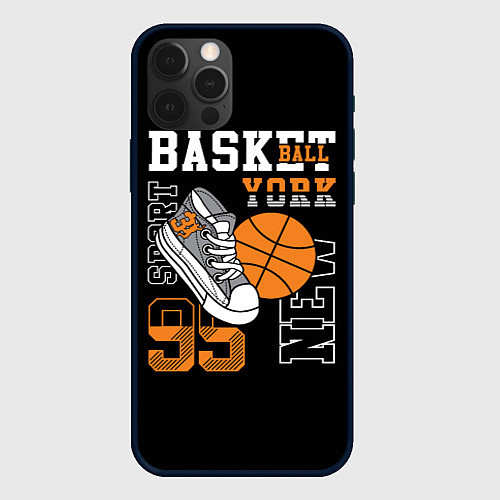 Чехол iPhone 12 Pro Max Basketball New York / 3D-Черный – фото 1