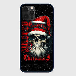 Чехол для iPhone 12 Pro Max Рождественская с черепом деда мороза, цвет: 3D-черный