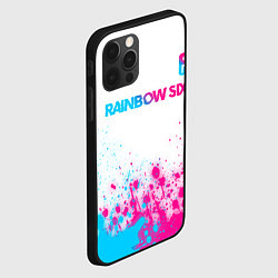 Чехол для iPhone 12 Pro Max Rainbow Six neon gradient style посередине, цвет: 3D-черный — фото 2