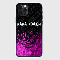 Чехол для iPhone 12 Pro Max Papa Roach rock legends посередине, цвет: 3D-черный