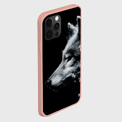 Чехол для iPhone 12 Pro Max Дымный волк, цвет: 3D-светло-розовый — фото 2