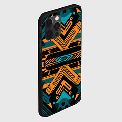 Чехол для iPhone 12 Pro Max Геометрический узор в стиле ацтеков, цвет: 3D-черный — фото 2